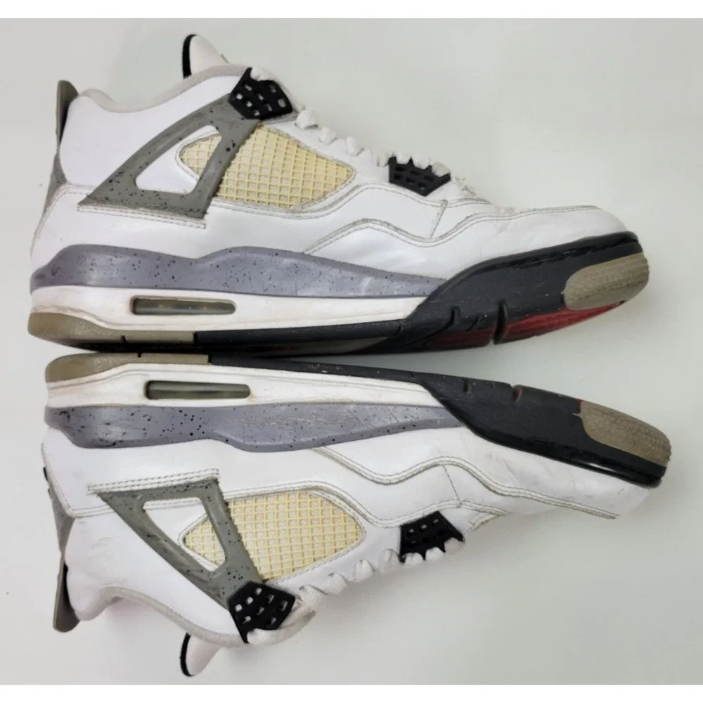 Nike‎ Air Jordan 4 Retro White Cement 308497-103 Sz 8.5